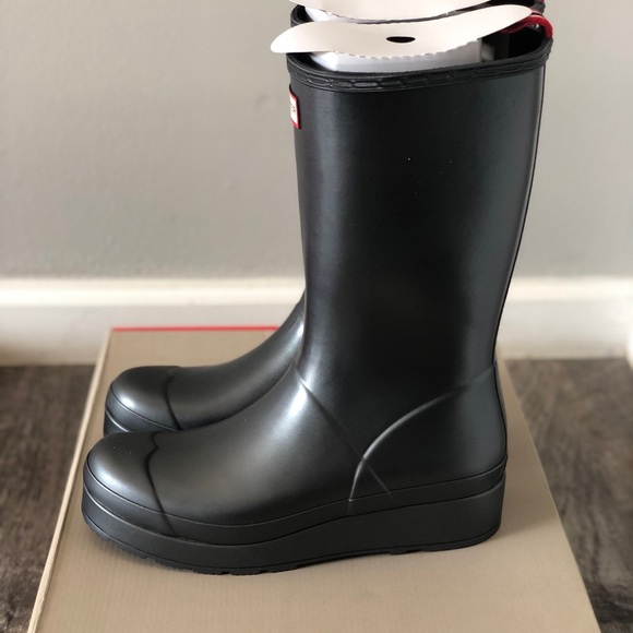 Shiny silver grey color & never worn hunter boots. - Picture 2 of 6